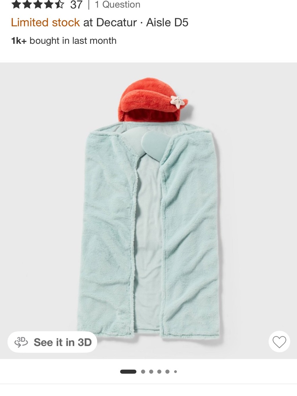 Plush Kids Hooded Towel Robe - Light Aqua with Coral Hood